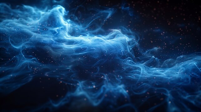 closeup blue smoke cloud magic broom sparkling spirits flowing fabric league legends arcane space ghostly floating deep liquid glass mistic