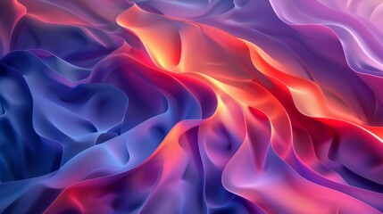 Obraz premium Abstract gradient background with wavy lines in red, orange, blue, and purple