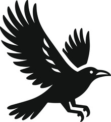Bird black vector illustration