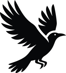 Bird black vector illustration