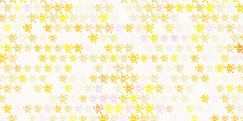 Light Pink, Yellow vector pattern with coronavirus elements.