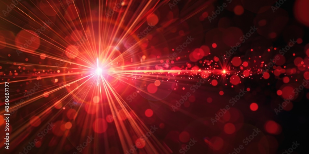 Poster a bright light shines brightly on a dark background, suitable for use in promotional materials or as