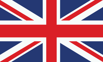 The British flag. Flag icon. Standard color. Standard size. A rectangular flag. Computer illustration. Digital illustration. Vector illustration.