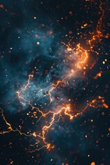 A night sky with stars and city lights