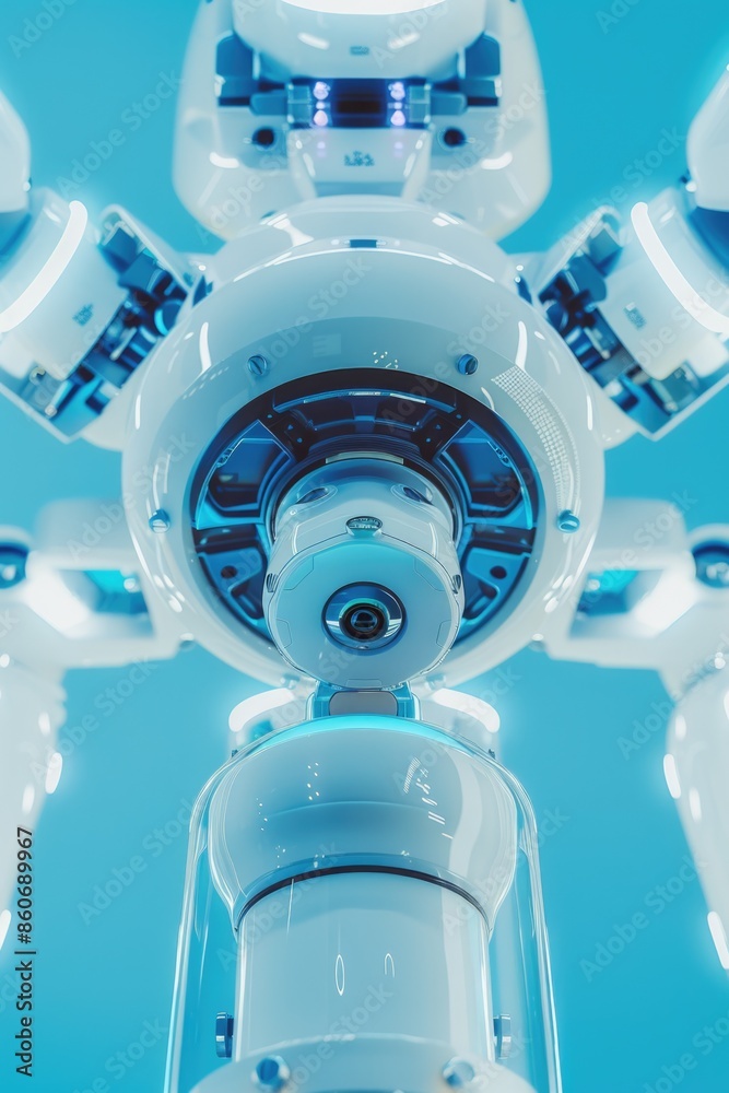 Poster a detailed look at the face of a robot