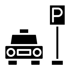 Vector Design Taxi Stand Icon Style