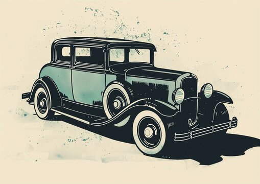Classic Vintage Car Illustration - Retro Automobile Art Print