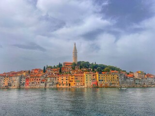 panorama of the old town Rovinj , Rovi&ntilde;o, Croatia