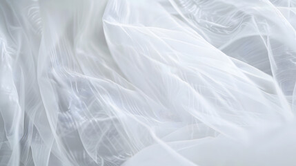 Obraz premium Background of white tullefabric texture wedding concept Sewing industry Selective Focus : Generative AI