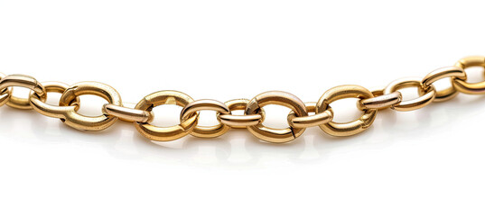 Fototapeta premium Gold chain isolated on white background