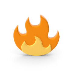 3d High quality fire emoticon isolated on white background. Fire emoji vector illustration