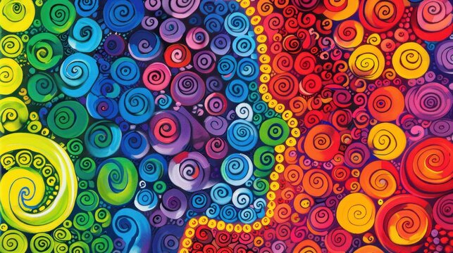 Bright, colorful abstract design with a combination of blue and orange shades. The design consists of various shapes and lines that create a portrait of a girl.