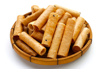 Thai snack, crispy coconut rolls