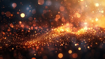 Fototapeta premium Abstract brown bokeh background with gold glitter