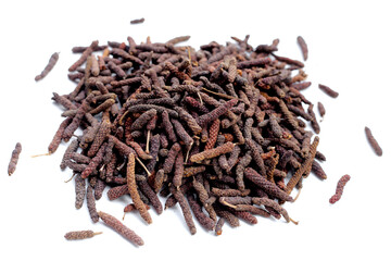 Dried long pepper or Indian long pepper