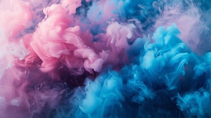 Obraz premium Blue and pink smoke swirls