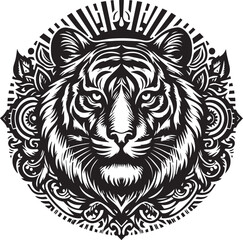 Fototapeta premium tiger head vector art design