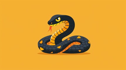 Fototapeta premium Wagtail logo featuring a black and orange snake