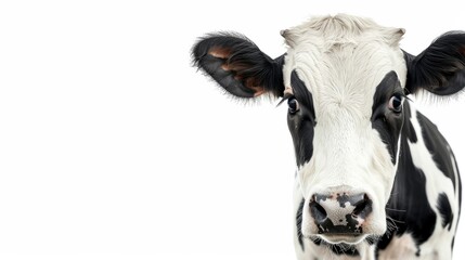 Farm cow isolated on white wallpaper background