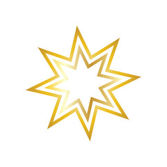 Bahai outline icon. Linear vector from religion concept. 