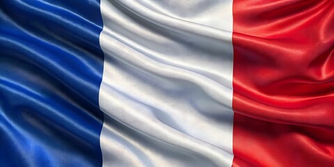 Obraz premium Seamless France national flag waving in the wind closeup background