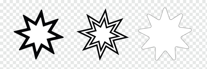 Bahai outline icon. Linear vector from religion concept. 