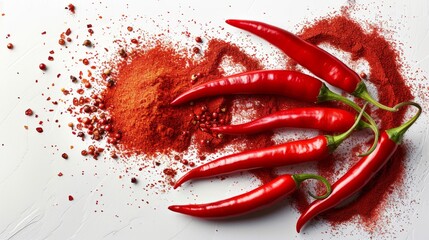 Chili red spicy paprika pepper isolated on white wallpaper background