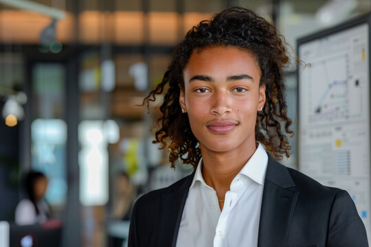 Portrait of a young non-binary leader in a progressive education organization