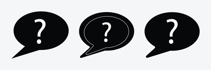 Comment question line icon set. FAQ line icon. question and answer pictogram. inquire bubble. ask or request sign. frequently asked questions icon for Ui designs.