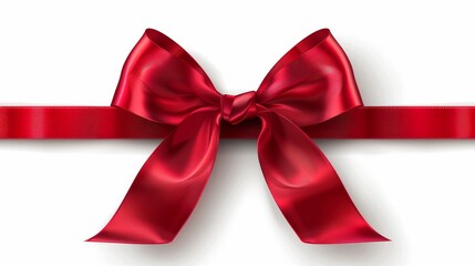 Fototapeta premium Bow ribbon satin holiday ornate package isolated on white wallpaper background
