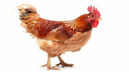 Fototapeta premium Rooster chicken farm animal isolated on white wallpaper background