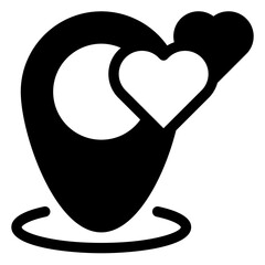 dating location  glyph  icon vector illustration isolated on white background