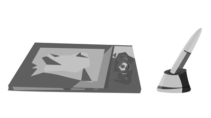 Low Poly Drawing Tablet 3D model, geometric shapes, minimalist aesthetic, vibrant colors, flat shading, abstract representation, vector art, digital art tools, illustration style, artistic 