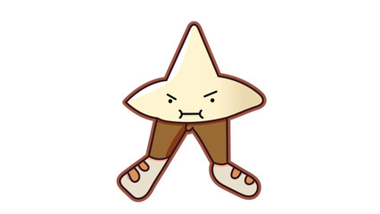 Illustrated Star in Pants whimsical character, vibrant colors, playful design, cartoon style, expressive features, fun illustrations, dynamic pose, imaginative scene, humorous portrayal, quirky style.