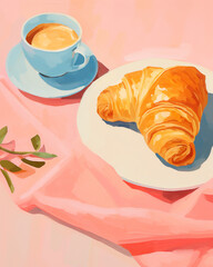 croissant and coffee