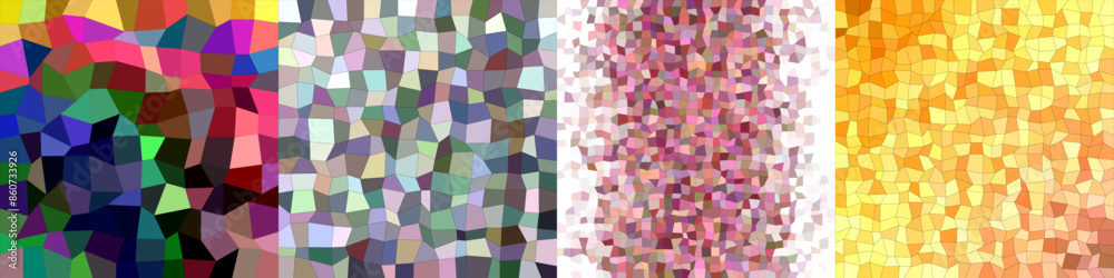 Poster abstract rectangle polygon pattern background set