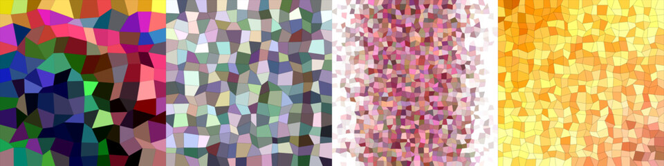 Abstract rectangle polygon pattern background set