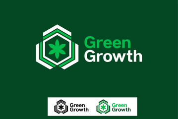 Green Growth logo design editable vector