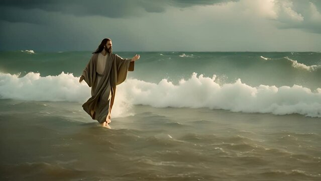 Jesus Walking on Water Generative AI