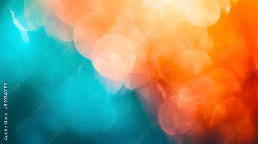 Leinwandbilder Abstract background Soft blur Abstract background blue teal orange red for web design : Generative AI