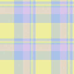 Pop plaid texture background, tissue vector check textile. Sensual pattern fabric seamless tartan in light and yellow colors.