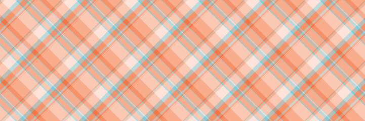 Grungy seamless texture vector, contemporary background fabric plaid. Luxury textile tartan pattern check in orange and light colors.