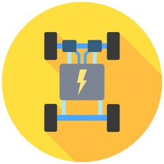 Drivetrain rounded color icon, related to EV, electric vehicle, transportation, electric car and technology theme. use for modern concept, web and app development