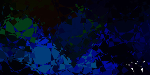 Dark Multicolor vector backdrop with triangles, lines.