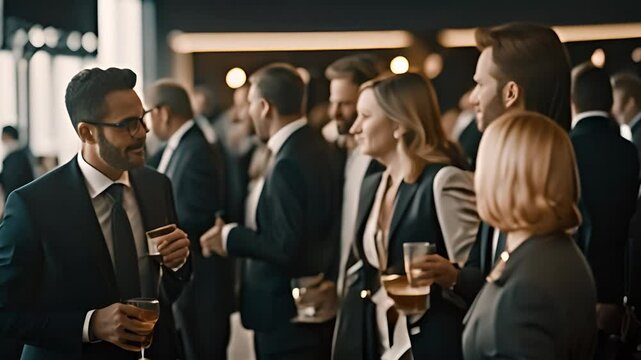 Business Professionals Networking at a Cocktail Reception Generative AI