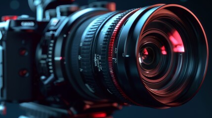 An image of a professional camera featuring detailed red accents on its lens, highlighting the advanced technology and precision construction of modern photographic gear.