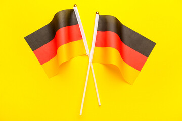 Flags of Germany on yellow background