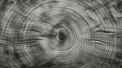 Obraz premium This image features an artistic close-up of a tree's growth rings in a cross-section view, highlighting the organic patterns and intricate texture formed over the tree's life.