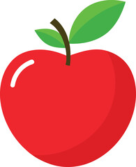 Apple with leaves  vector illustration