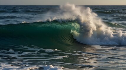 Fototapeta premium frothy waves rising in the sea